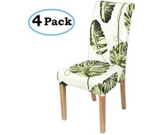 Homaxy Stretch Stuhlhussen Blumen Universal Hussen für Stuhl Esszimmer Waschbare Stuhlbezüge (4 Stück, Style 2)
