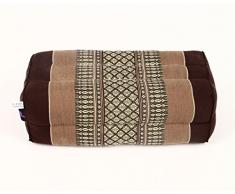 Leewadee Yoga-Block Thai-Kissen Kissen-Block Yoga-Klotz Pilates Yogakissen Meditations-Kissen Nacken-Kissen Ökologisches Naturprodukt, 35x15x10 cm, Kapok, braun