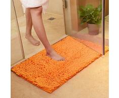 DOTBUY Bad-Teppiche, Chenille Anti-Rutsch-Bequeme Super saugfähiger weicher Duschteppich Dusche Teppich Badematte Bad Teppich (50 * 80cm, Orange)