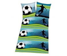Bettwäsche Fußball, Kopfkissenbezug: 80 x 80 cm und Bettbezug: 135 x 200 cm