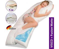 Traumreiter Visco XXL Seitenschläferkissen mit Memory Foam | Gel Schwangerschaftskissen | Gelschaum U Kissen Pregnancy Body Pillow