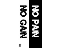 Power Towel das Coole Fitness & Sport-Handtuch mit Einer Botschaft| Verschiedene Motivations-Quotes| Größe 50 cm x 100 cm | POWERTOWEL Handtuch Mikrofaser Baumwolle (NO Pain NO GAIN | B/W| L)