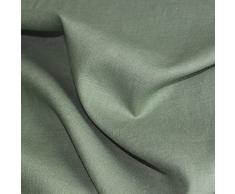 TOLKO Leinen-Stoff Meterware zum Nähen, blickdichter Naturstoff für Bekleidung, Gewänder, Vorhänge und Deko (Alt-Grün)