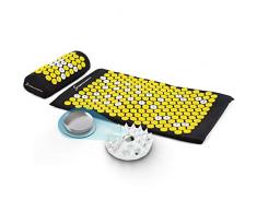 Sportstech Akupressurmatte AXM200 mit Kissen | ideal im Set Massage Matte + Akupressur als perfektes Geschenk für Frauen | für wohltuende Entspannung bzw. Durchblutung | inkl. Magnete