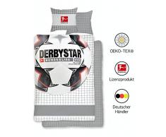 Original Fußball Bundesliga Bettwäsche 135x200 cm 80x80 | Wende-Bettwäsche-Set für Jungen | Öko-Tex Standard 100 | Deutsche Standardgröße