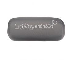Out of the Blue Nackenrolle Lieblingsmensch auss Polyester, Grau, 30cm x 15 cm x 20 cm