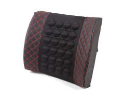 NYPB Rückenmassage Shiatsu Massage Sitzkissen mit Hitzefunktion, Autositz-Massagekissen, 3D-Lendenwirbelstütze,Entspannungsmassage, Einstellbare Massage für die Verwendung im Auto,BlackRed