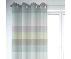 SCHÖNER LEBEN. Vorhang Streifen 9,5cm grau Mint Petrol grün 245cm oder Wunschlänge, Gardinen Aufhängung:Ösen