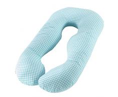 PREDUXYOW U Kissen Schwangerschaft, Schwangerschaftskissen U-förmiges Seitenschläferkissen weiches Lagerungskissen, Stillkissen mit Abnehmbarem und Waschbarem Bezug,Green,Plaid