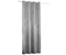 WOLTU VH5884sg, Vorhang Gardinen Blickdicht mit Ösen, 270g/m2 Schwere Verdunkelungsvorhang Thermovorhang Damast Optik für Wohnzimmer Schlafzimmer Küche, 135x225 cm, Silbergrau, (1 Stück)