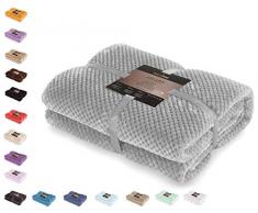 DecoKing 66263 Kuscheldecke 170x210 cm Stahl Decke Microfaser Wohndecke Tagesdecke Fleece weich sanft kuschelig skandinavischer Stil grau anthrazit Henry
