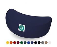 Present Mind Meditationskissen Halbmond - Sitzhöhe 15cm - Yogakissen - Zafu Halbmondkissen - Hergestellt in der EU