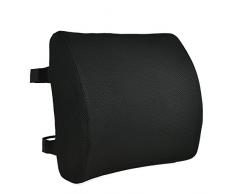 CompuClever Gedächtnisschaum Rückenkissen Lordosenstützkissen mit zweifach verstellbaren Gurten-Unteres Rückenstützkissen für Home-Office-Stuhl Autositz Ergonomisches Design mit abnehmbarem Bezug