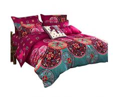 Bettwäsche 3 teilig 3D Microfaser Bohemia Bettbezug Boho Betten Set 200x200cm 2*Kissenbezug 50x75cm (200 x 200 cm)