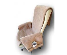 Alpenwolle Sesselschoner Alpaca Anti-Rutsch Stoff mit Taschen Sesselauflage Überwurf Made in Germany
