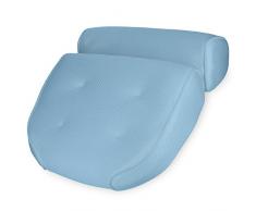 Navaris Badewannen Kissen Badekissen aus Mesh - Wannenkissen Kopfkissen Nackenkissen Badewannenkissen - Öko Tex Standard 100 - Anti Rutsch in Blau