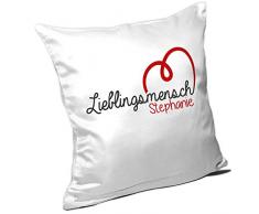 Kissen mit Namen Stephanie und schönem Lieblingsmensch-Motiv zum Valentinstag - Namenskissen - Kuschelkissen - Schmusekissen