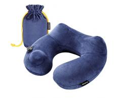 Metene Reisekissen, angenehm weiches, aufblasbares, stützendes, leichtes Nackenkissen für bequemen Schlaf im Flugzeug, Auto oder Zug. Weiche und ergonomische Tragetasche