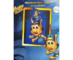 Hugo Troll Race Bettwäsche, Microfaser-Bettwäsche, 1 x Kissenbezug 80 x 80 cm und 1 x Bettbezug 135 x 200 cm, 100 % Polyester mit Reißverschluss