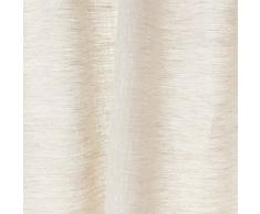 URBANARA Vorhang Alatri - 100% reiner Leinen, Natur/Weiß mit Chambray-Effekt und Tunnelzug - 140 x 245 cm, einzelner Schal. Gardine/ Leinengardine/ Leinenvorhang
