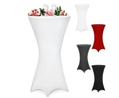 Deuba Stehtischhusse Tischhusse Stretch Husse Stehtisch Waschbar 30°C Verstärkte Standfüße Viele Farben und Größen Ø 60/70 / 80 cm - (Ø 60 cm, Weiß)