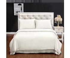 LILYSILK Seide Bettbezug 135x200cm Bettbezüge mit Edlem Schlafkomfort in 100% Seide von 19 Momme - Elfenbein