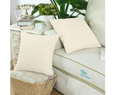 Kissenbezüge, cord-kissen CaliTime 2 Stück Kissen Werfen Kissen Abdeckungen Fälle Schutz Muscheln zum Couch Sofa Schlafzimmer Zuhause Weihnachten Dekor (45cm x 45cm)