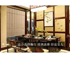 PLLP Rollos, Heim, Büro, Wohnzimmer, Bad und WC -Rollos Heben von Bambus Rollensägen für Fenster und Türen, Indoor-Halbschutzlichtfilter Filterung Rollläden mit Volant,100 * 130 cm