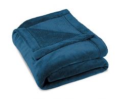 CelinaTex Montreal Kuscheldecke 150 x 200 cm blau Coral Fleece Wohndecke Mikrofaser Tagesdecke Sofadecke