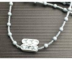 EFIXS Rollokette aus PVC (Bedienkette) - 120 cm Bedienlänge (240 cm Umlauf) - 4,5 x 12 mm - für Rollos, Jalousien, Lamellenvorhänge, Farbe: grau
