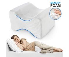 Kniekissen für Seitenschläfer, Orthopädisches Kniekissen/Beinkissen zum Schlafen auf der Seite mit Memory-Schaum, Schwangerschaft Kniestützkissen Weiß