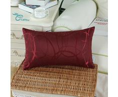 CaliTime Kissenbezüge Kissenhülle Packung mit 2 Kissenbezug Kissenbezüge Schalen für Couch Sofa Home Decor Modern Shining & Dull Contrast Circles Ringe Geometric 30cm x 50cm Burgund