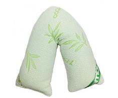 Luxus Bambus-V-Form-Kissen mit atmungsaktivem Bambus-Bezug - Viscoschaum-V-Kissen für orthopädische Unterstützung, Still-/Mutterschafts-/Schwangerschaftskissen