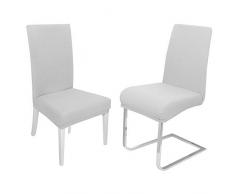 DecoHomeTextil Universal Stretch Uni Stuhlhusse Stuhlhussen Husse Hussen 6er Set Weiß Farbe und Set Größe wählbar Stuhlbezug Stuhlüberzug Elastisch