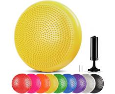 arteesol Ballsitzkissen Balancekissen Physiotherapie Gleichgewichtskissen mit Pumpe Bürostuhl Stabilität Ball Unterstützung Sitzhaltung, Rückentraining für Kinder Adults (Yellow)