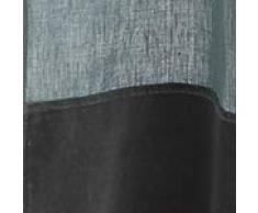 URBANARA Vorhang „Saveli“ aus Leinen und Baumwolle im Blockdesign, einzelner Schal-Für Fenster im Wohnzimmer, Schlafzimmer, 135 x245cm-Helles Grüngrau/Grüngrau