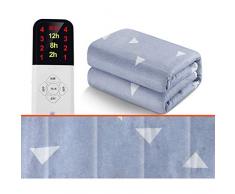 Kuschelheizdecke, Wärmedecke mit Timer 4 Temperatursstufen Wärmedecke Elektrische Heizdecke,Blau,180x150cm