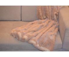 Pad - Decke, Kuscheldecke, Webpelzdecke - Champagne - Natural - 140x190 cm