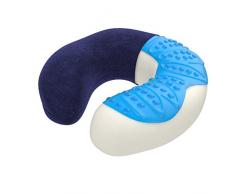 bonmedico Ergonomische Nackenkissen aus Memory Foam, Reisekissen Und Nackenhörnchen, Travel Pillow (Blau)