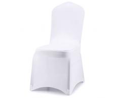 Acelectronic Stuhl Husse, 10 Stück Universell Stuhlhussen Stretch Stuhlbezug Stuhlüberzug der Haus Hochzeit Dekoration,Weiß