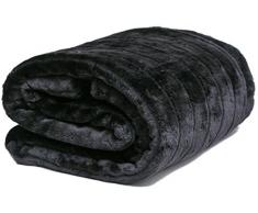 AIREE FAIREE FellDecke Imitat Pelz Kuscheldecken SofadeckeTagesdecken für Betten Stühle Tagesdecke mit Fleece auf der Rückseite und Lagerung Tasche 140 x 180 cms