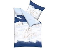 Unbekannt Kaeppel Biber Bettwäsche Nordpol blau 1 x 80x80 + 1 x 135x200 cm