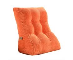Uus Große Dreieck Kissen Rückenstützkissen als Lesekissen Lendenkissen Nackenkissen Beinkissen Taillenkissen Kopfteil Padded Doppelbett Rückenlehne Pillow (Farbe : Orange, größe : 55×30×60cm)