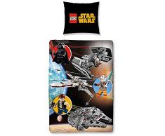 Lego Star Wars Kinder FLANELL / BIBER Bettwäsche Wende Motiv warm & kuschelig 2 tlg. Kissenbezug 80x80 + Bettbezug 135x200 cm 100 % Baumwolle