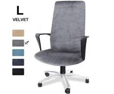 CAVEEN Bürostuhl Bezug, Bezug für Bürostuhl Computerstuhl Bürostuhl husse Drehstuhl bezug drehbar abnehmbar Bürostuhl Überwurf Bezug für Sessel Schonbezug für Büro (Grau, Large)