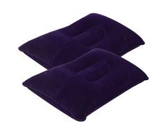 Ultralight Aufblasbares Kissen, 2 Stück Beflockung Tragbare Kissen Luftkissen Sitzkissen für Outdoor-Reisen Camping Wandern Strand (L (43x27cm))