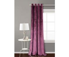 PimpamTex – Blickdichter Vorhang Wärmedämmender Samt Touch, 260x140 cm, mit 8 Ösen für Wohnzimmer, Schlafzimmer und Räume, blickdichte Vorhänge Modell Samt (Malve)