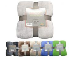 Decke Wohndecke, Kuscheldecke Silber, Ebitop Ebi.- XXL Übergröße (ca.5,28m²), Microfaser Flanell Kuscheldecke plüschig, Kaschmir Touch Premium Kuscheldecke, Tagesdecke, Wohndecke, Sofaüberwurf Komfortdecke, 220x240cm (silber)