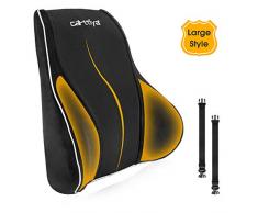 Carttiya Rückenkissen Büro, Ergonomisches Lendenkissen, Memory Schaum Lordosenstütze für Bürostuhl, Autositz, Schwarz