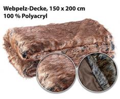 Wilson Gabor Felldecke: Hochwertige Pelzimitat-Decke in Zobelfell-Optik, 200 x 150 cm (Pelzimitatdecke)